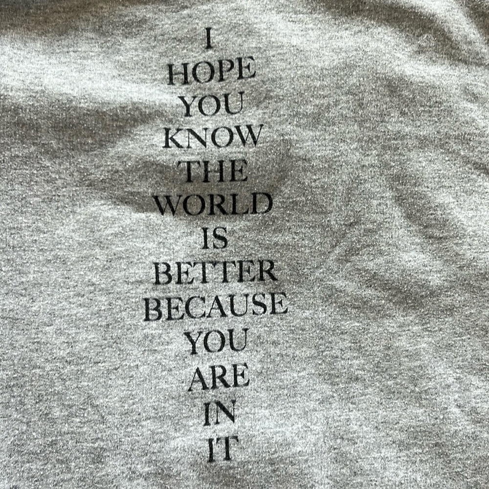 You belong written on the front, gray hoodie sweatshirt, eco friendly, Hanes